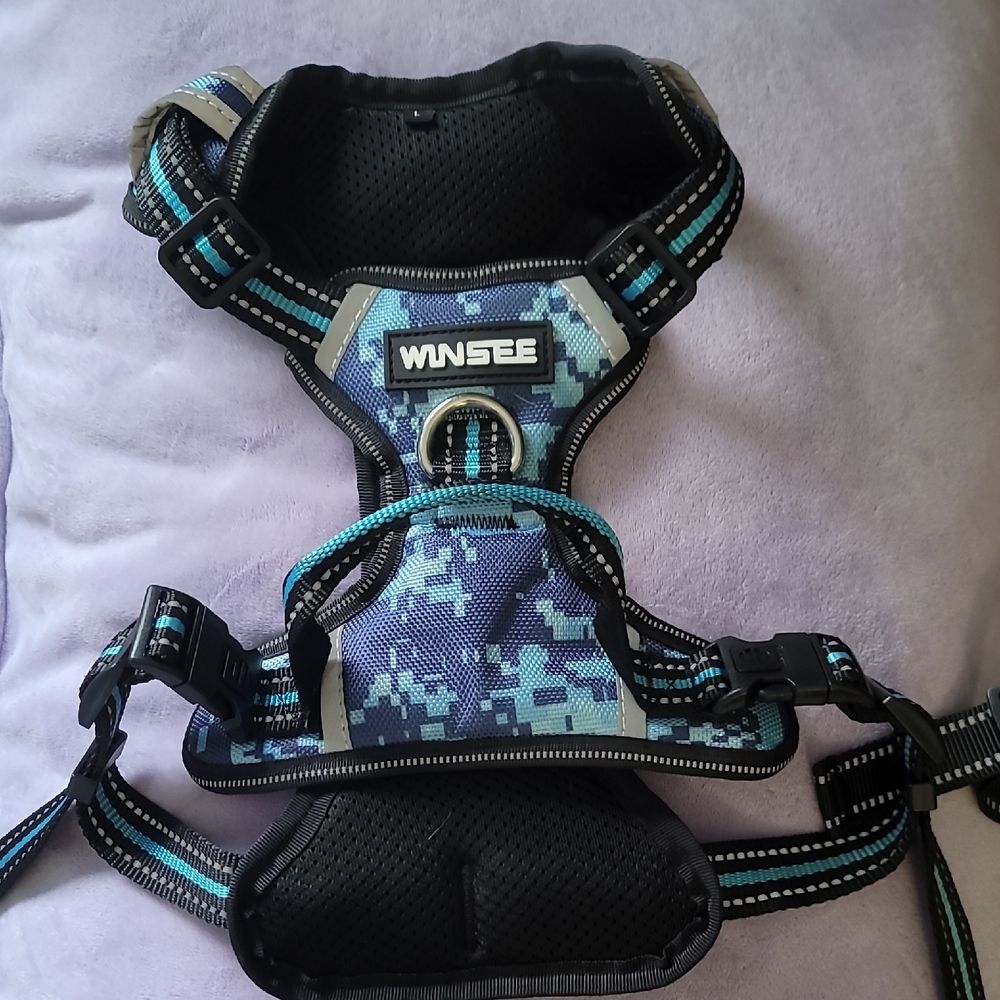 Blue Camouflage Dog Harness